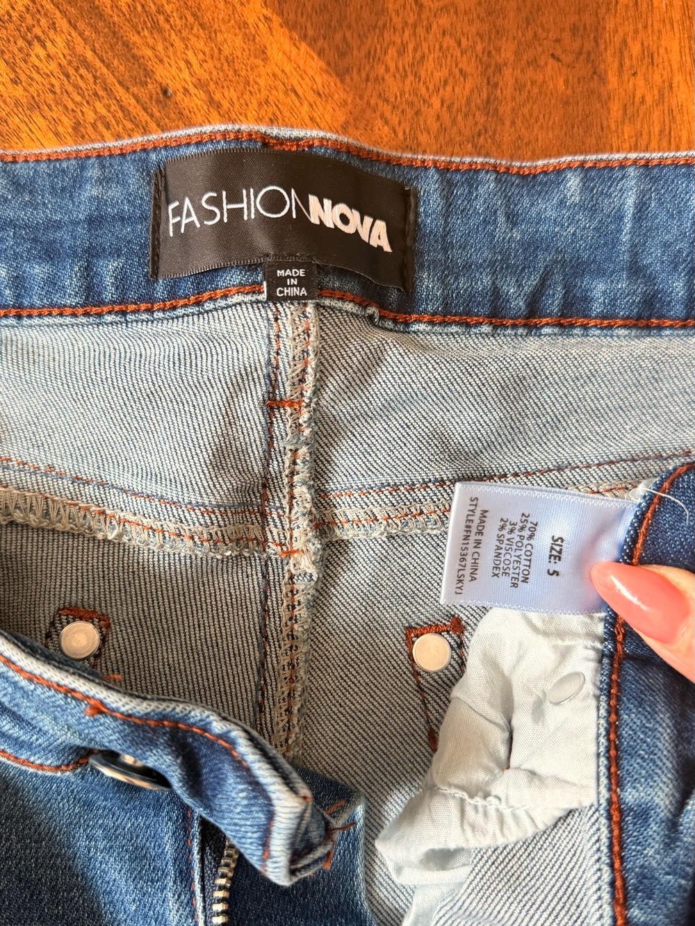 Fashion Nova High Rise Skinny Jeans Size 5 Medium Wash Stretch Denim